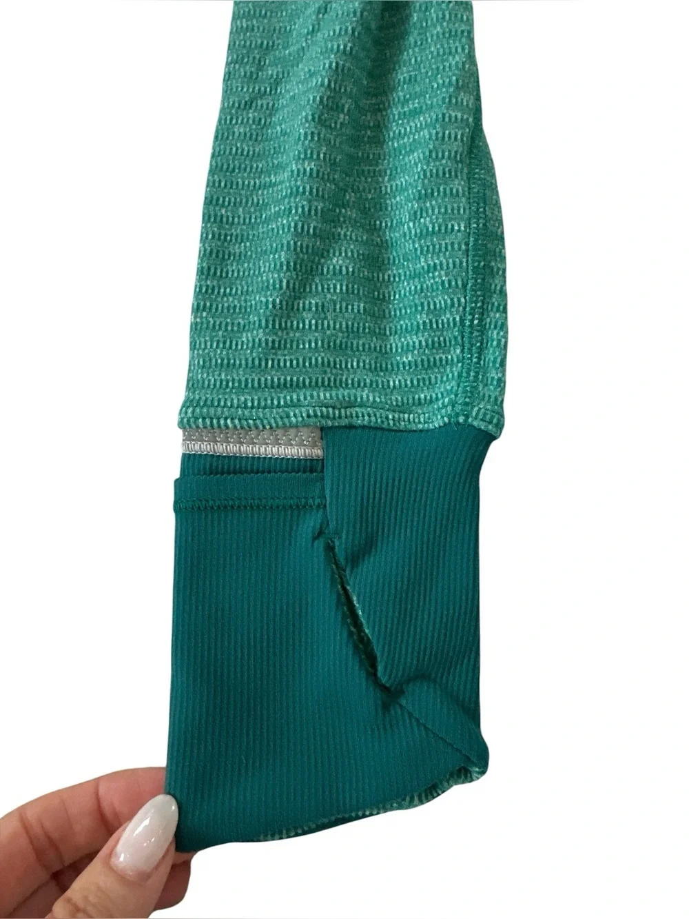 Lululemon Runderful 1/2 Zip Mini Check Pique Hunter Green Pullover